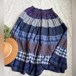 269 vintage cotton 1x skirt county cottage khaki rose lady